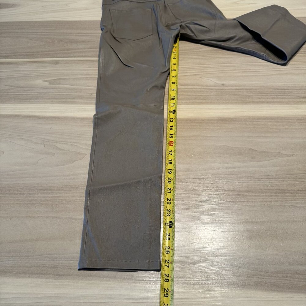 JOSEPH Teddy Mid Grey 100% Lambskin Leather Stretch Pants Women's Size 36 - Picture 6 of 8